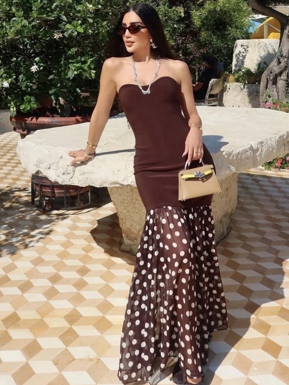 ZARA COMBINATION POLKA DOT DRESS